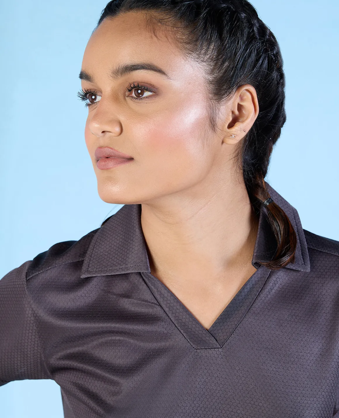 Airy Match Polo Top and Skort Set Grey