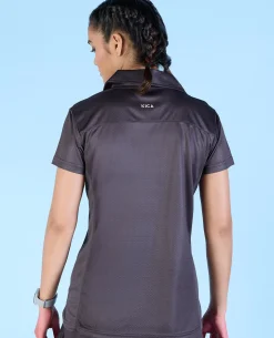 Airy Match Polo Top Grey