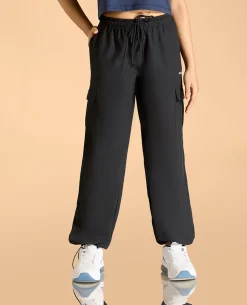 Cotton Crop Top and Mid Rise Solid Lightweight Cargo Pants Set