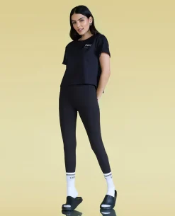 Cotton Everyday Top & Leggings - Black