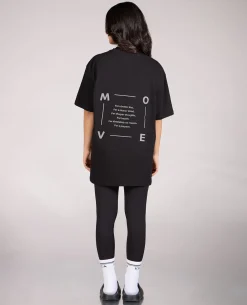 Cotton Oversized Graphic Tee Black