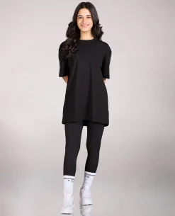 Cotton Oversized Graphic Tee Black