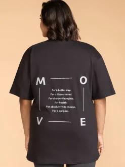 Cotton Oversized Graphic Tee Black