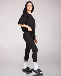 Cotton Oversized Graphic Tee Black