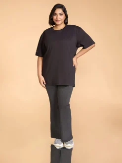Cotton Oversized Graphic Tee Black