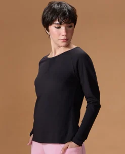 Cotton Yoga Top Black