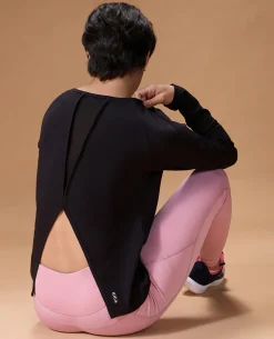 Cotton Yoga Top Black
