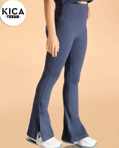 Criss Cross Cotton Flare Pants For Girls