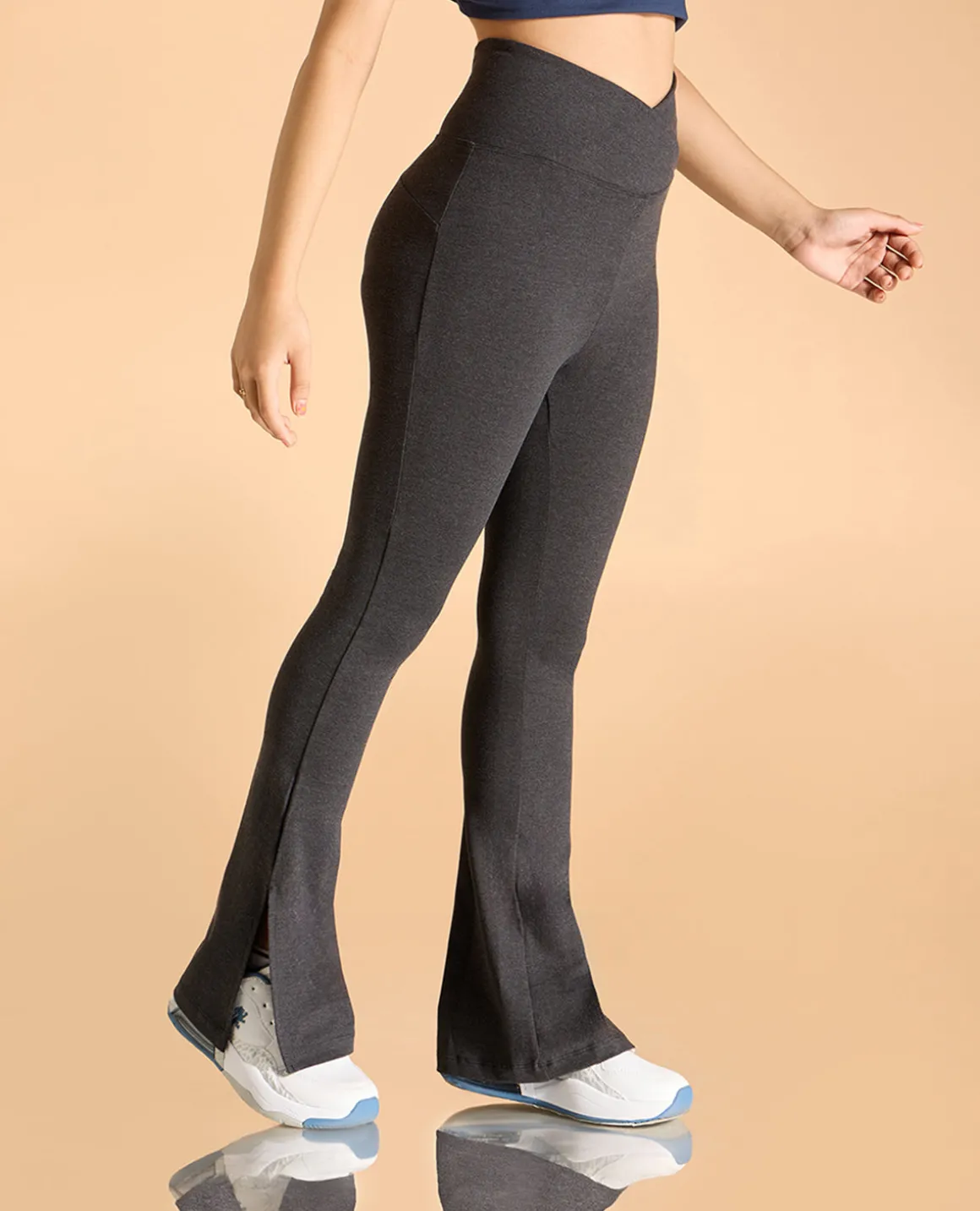 Criss-Cross Cotton Flare Pants