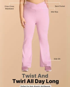 Criss-Cross Cotton Flare Pants