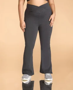 Criss-Cross Cotton Flare Pants
