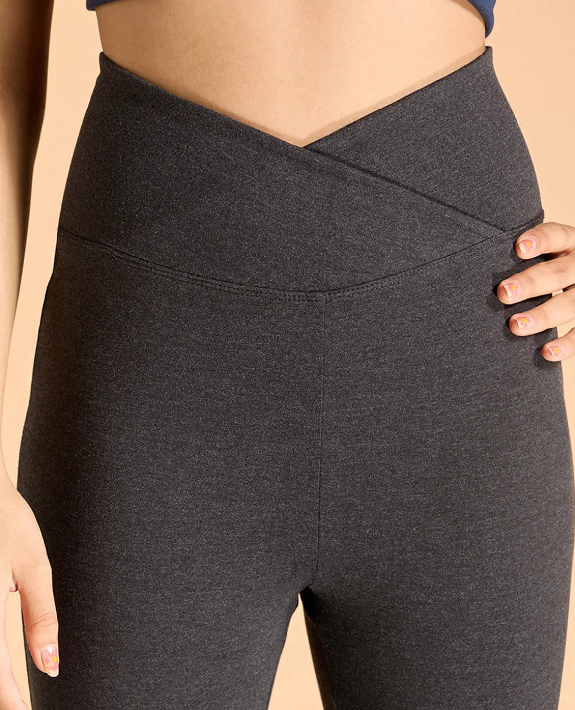 Criss-Cross Cotton Flare Pants