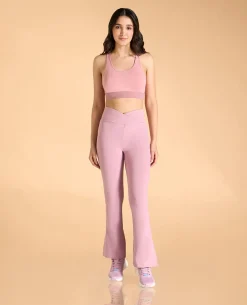 Criss-Cross Cotton Flare Pants
