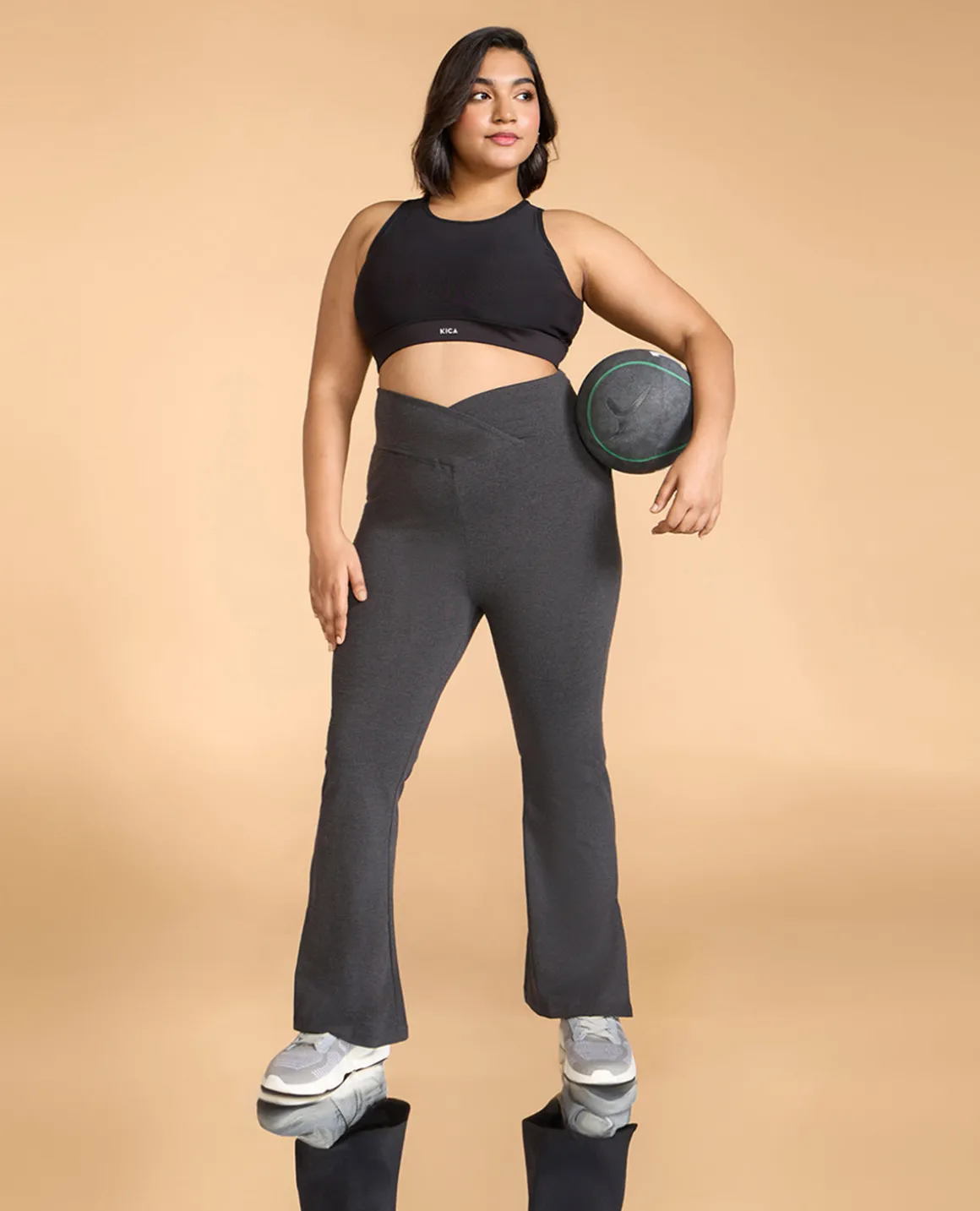 Criss-Cross Cotton Flare Pants
