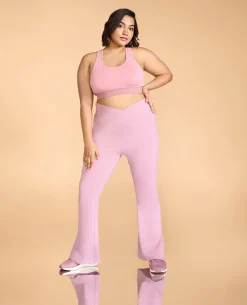 Criss-Cross Cotton Flare Pants