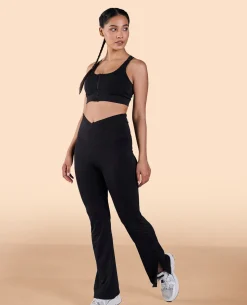Criss-Cross Flare Pants in Second SKN
