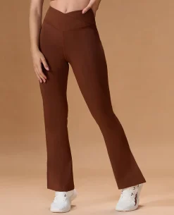 Criss-Cross Flare Pants in Second SKN