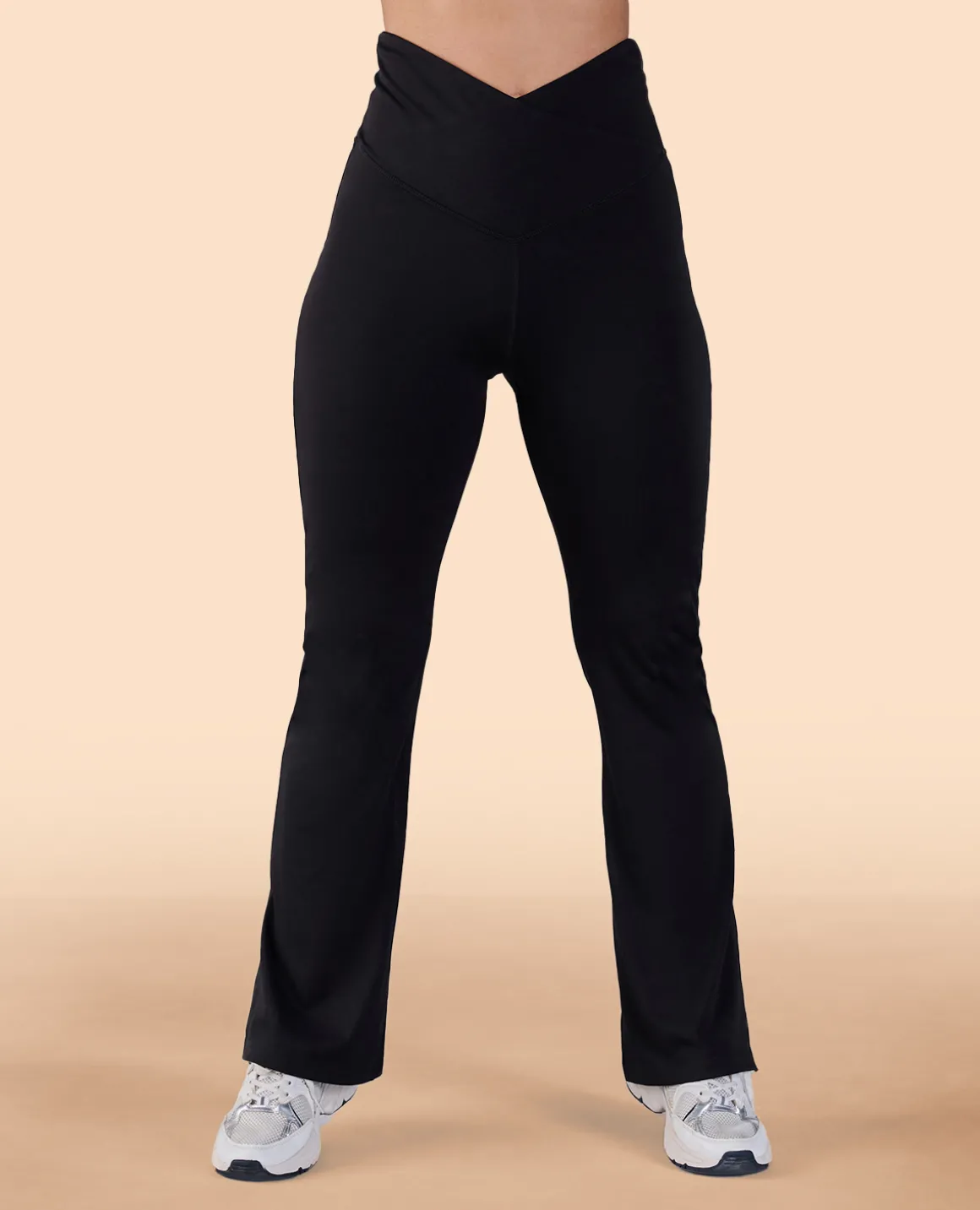 Criss-Cross Flare Pants in Second SKN