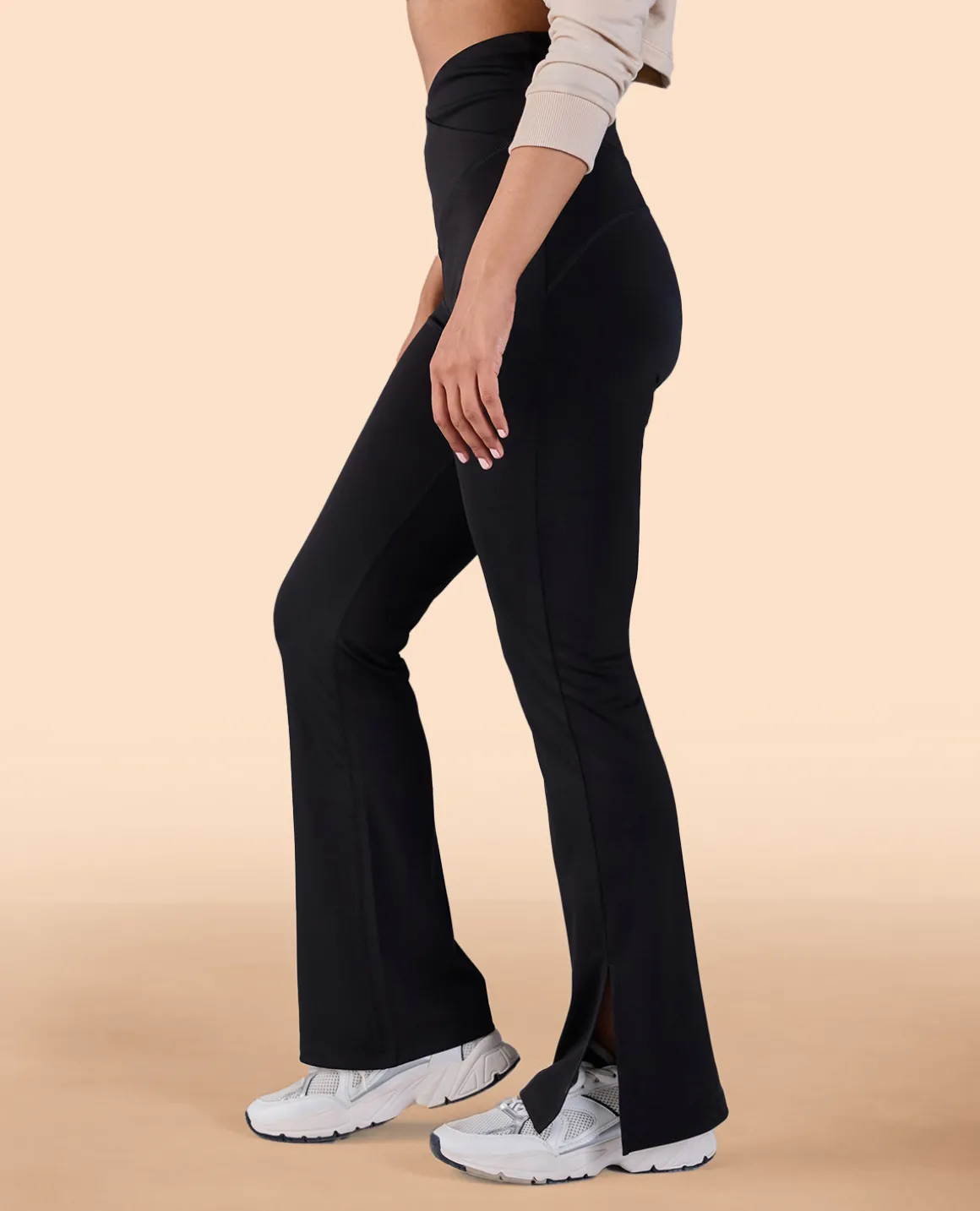 Criss-Cross Flare Pants in Second SKN