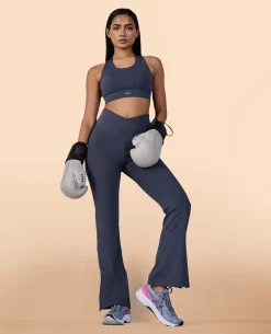 Criss-Cross Flare Pants in Second SKN