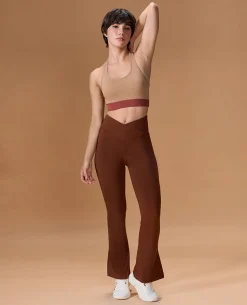 Criss-Cross Flare Pants in Second SKN