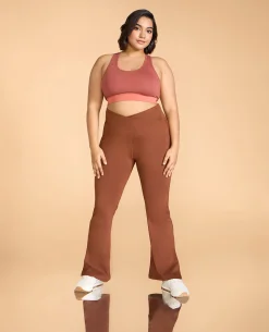 Criss-Cross Flare Pants in Second SKN