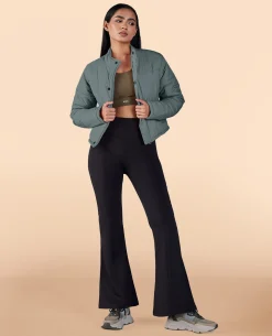 Cropped Puffer Jacket Olive