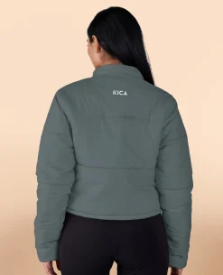 Cropped Puffer Jacket Olive