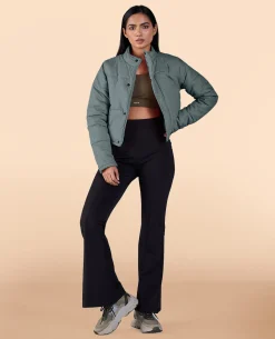 Cropped Puffer Jacket Olive