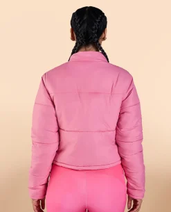 Cropped Puffer Jacket Pink
