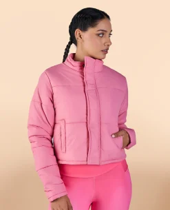 Cropped Puffer Jacket Pink
