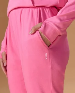 Extra Soft Cotton Track Pants Pink