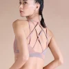 Fashionable Strappy Sports Bra with Removable Pads