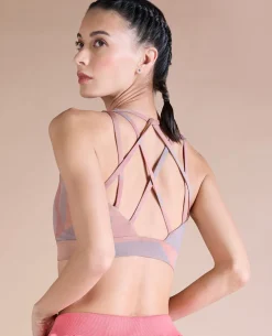 Fashionable Strappy Sports Bra with Removable Pads