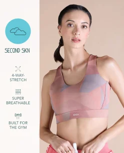 Fashionable Strappy Sports Bra with Removable Pads