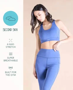 Fashionable Strappy Sports Bra with Removable Pads