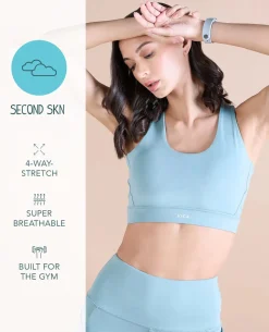 Fashionable Strappy Sports Bra with Removable Pads