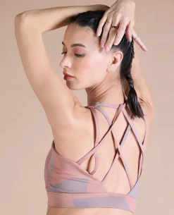 Fashionable Strappy Sports Bra with Removable Pads