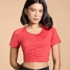 Feather Feel Ruched Crop Top