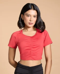 Feather Feel Ruched Crop Top