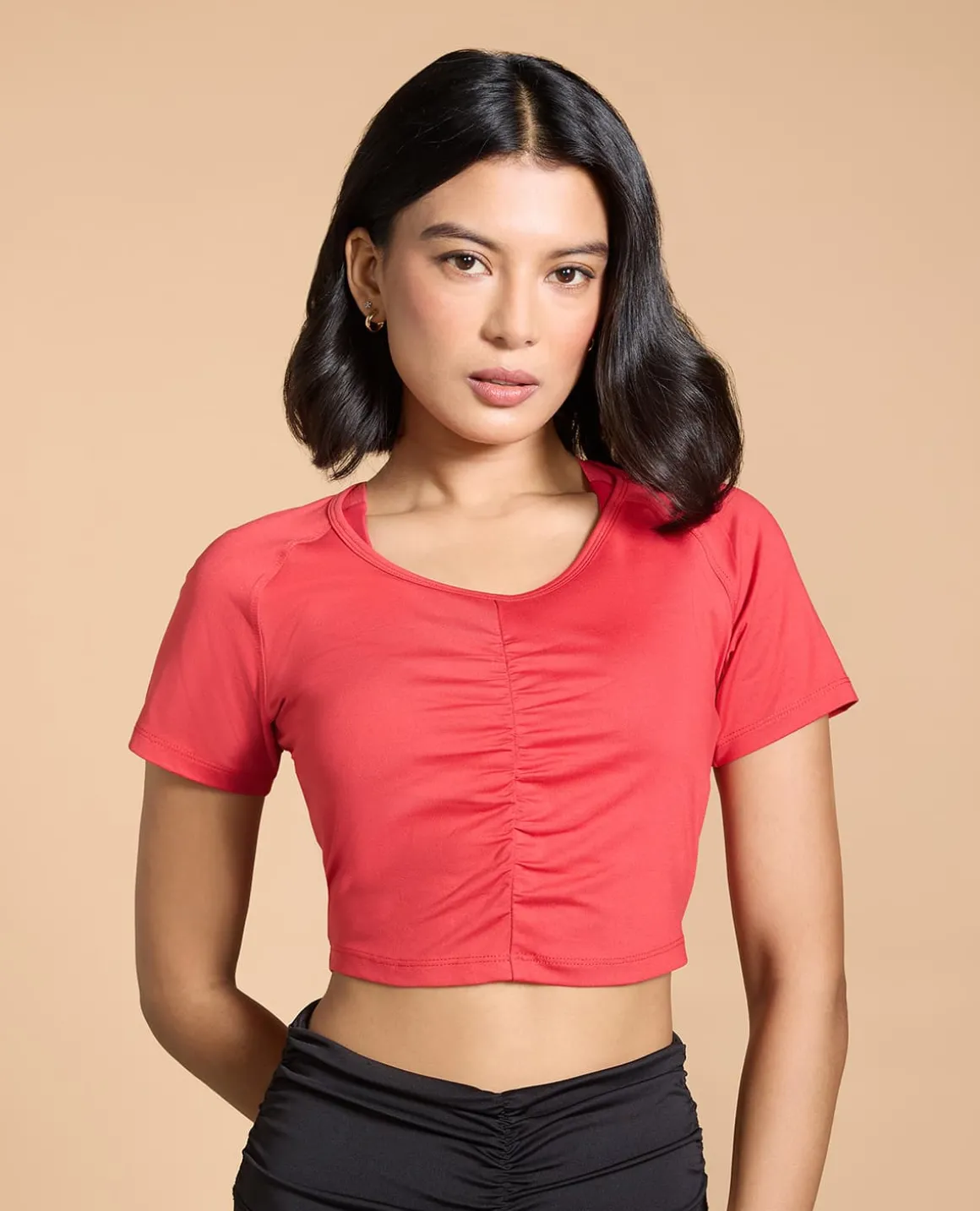 Feather Feel Ruched Crop Top