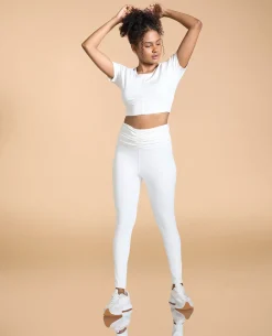 Feather Feel Ruched Crop Top and Leggings