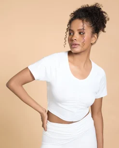 Feather Feel Ruched Crop Top