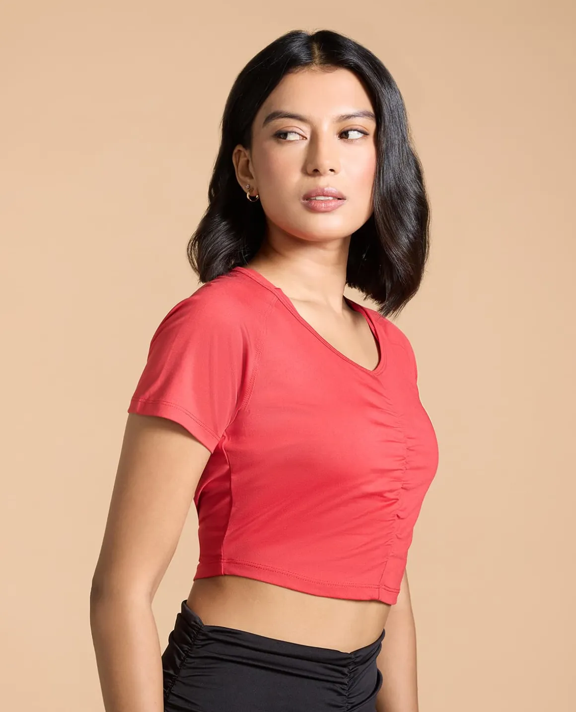 Feather Feel Ruched Crop Top