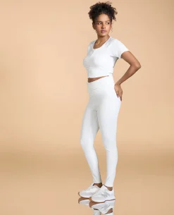 Feather Feel Ruched Crop Top and Leggings