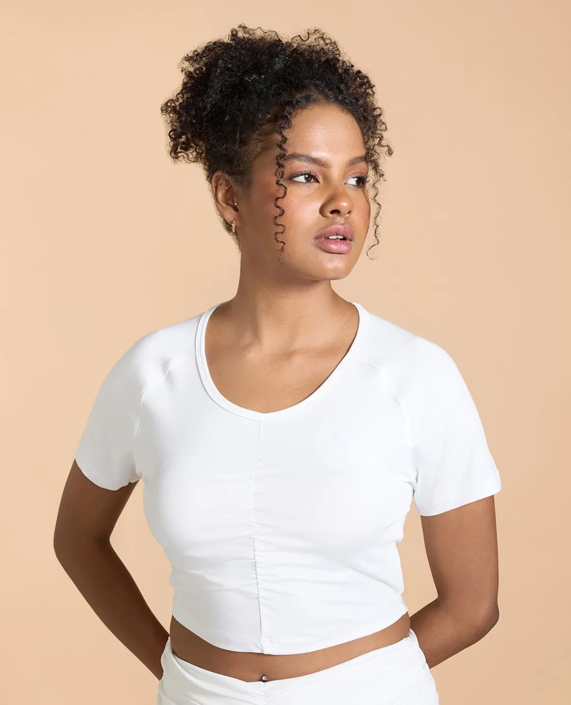 Feather Feel Ruched Crop Top