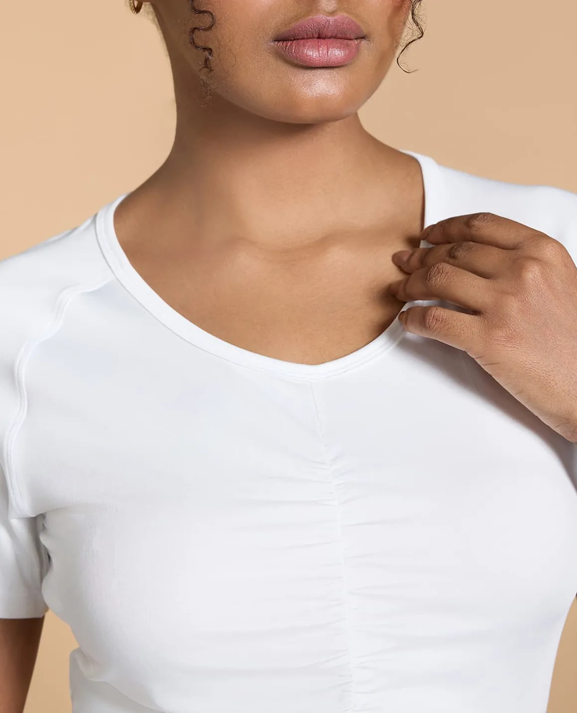 Feather Feel Ruched Crop Top