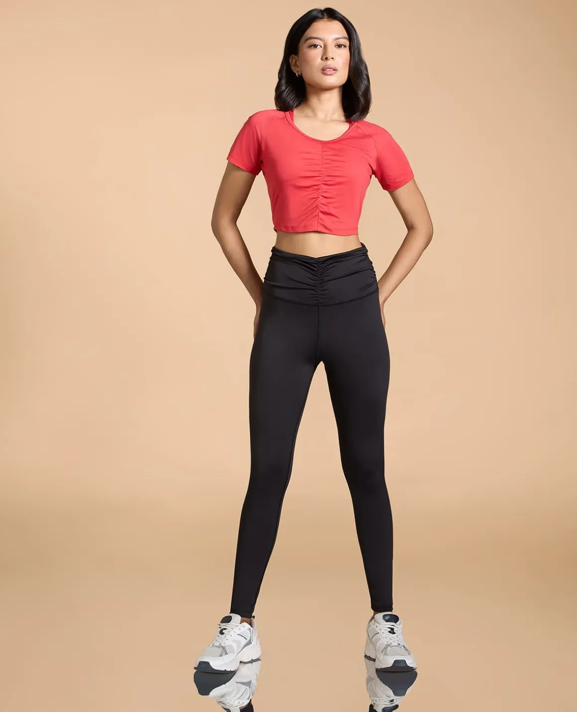 Feather Feel Ruched Crop Top