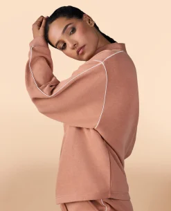 Fleece Oversized Sweatshirt Brown