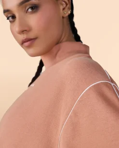 Fleece Oversized Sweatshirt Brown